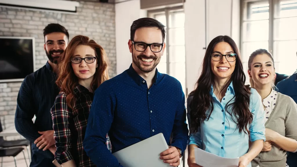 a team of happy employees